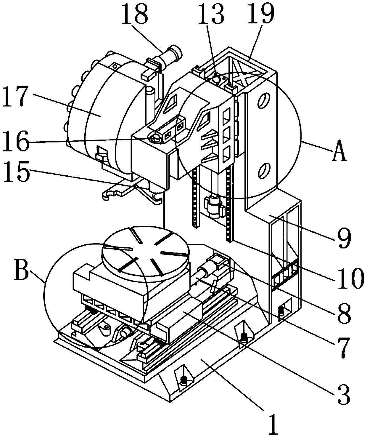 Numerical control machine tool for efficient machining of high-precision revolving body part