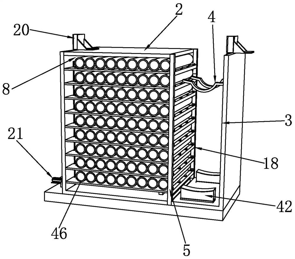 Height-adjustable pipeline storage structure