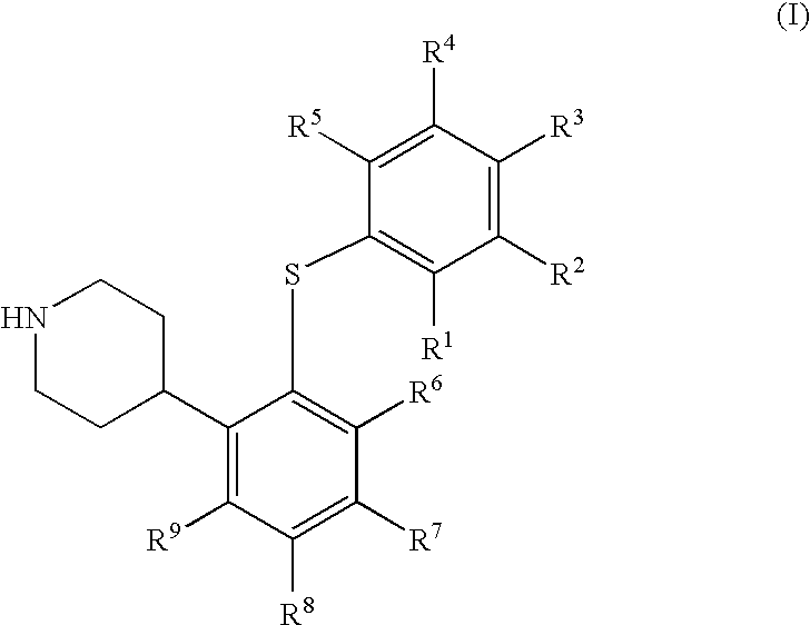 4-(2-phenylsulfanyl-phenyl)-piperidine derivatives as serotonin reuptake inhibitors