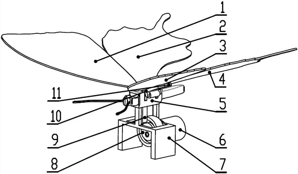 Intelligent decoction hat adopting dynamic bufferfly design and flapping control method for bufferfly wings of intelligent decoction hat