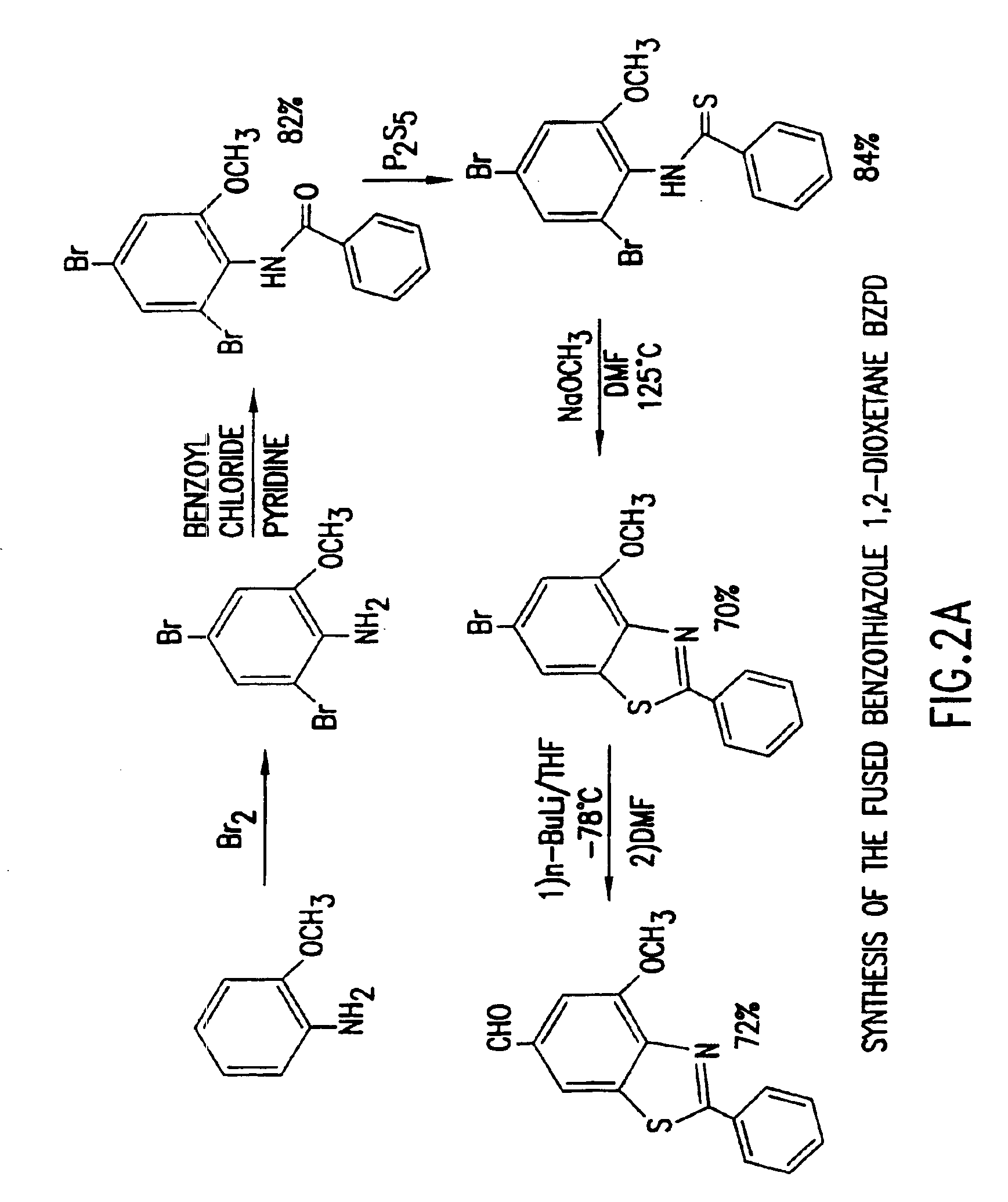 Heteroaryl substituted benzothiazole dioxetanes