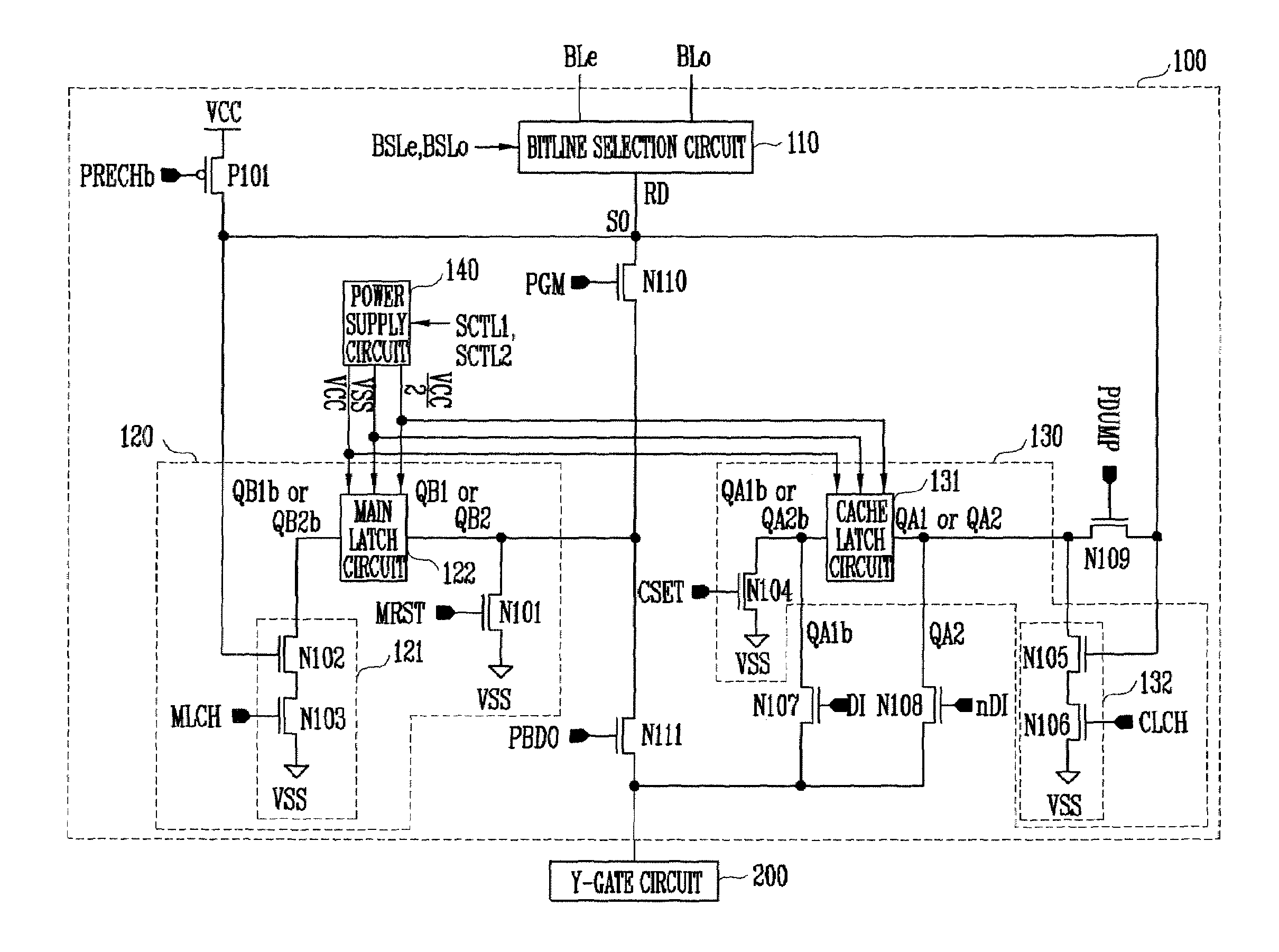 Page buffer circuit of flash memory device with reduced consumption power