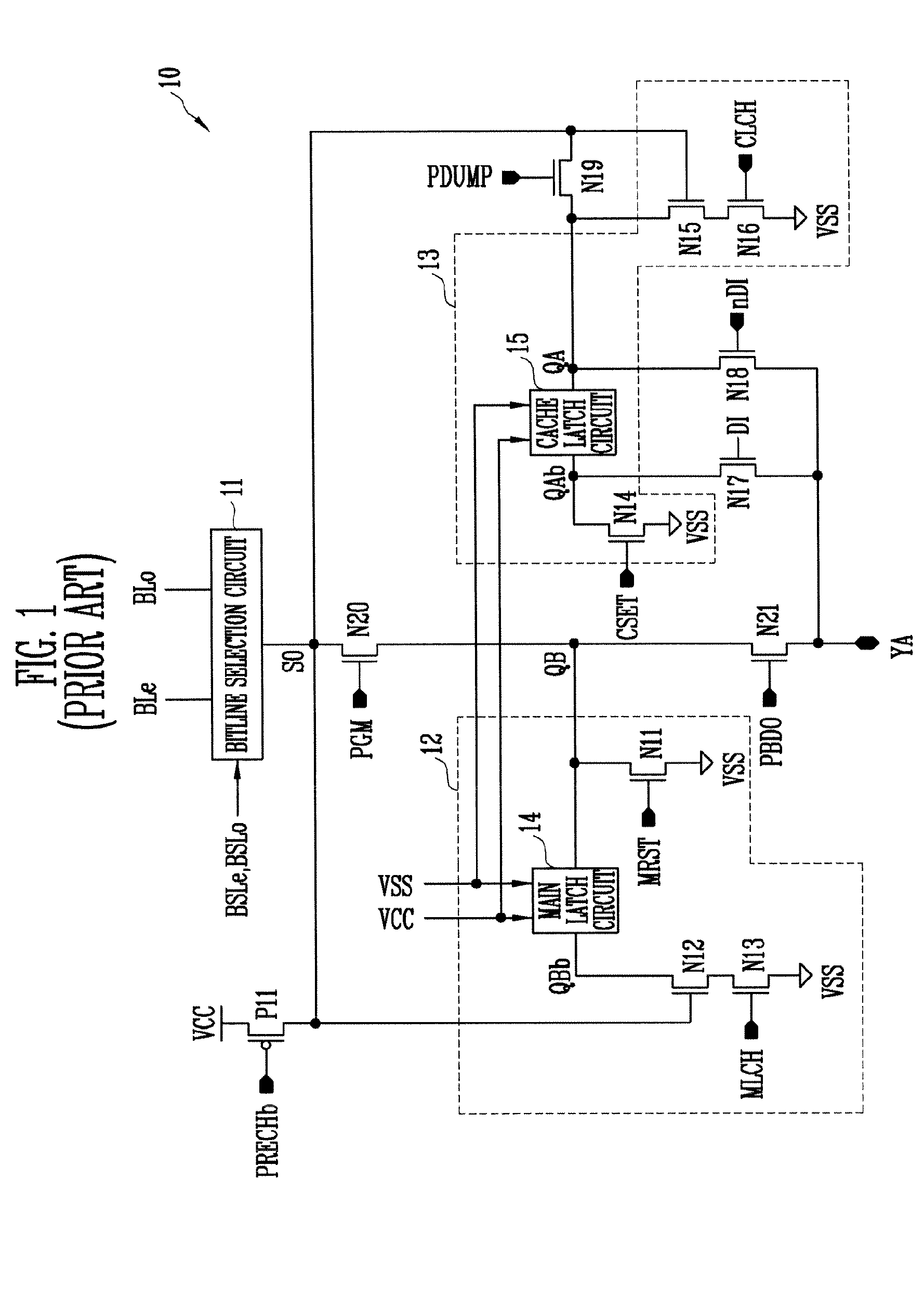 Page buffer circuit of flash memory device with reduced consumption power