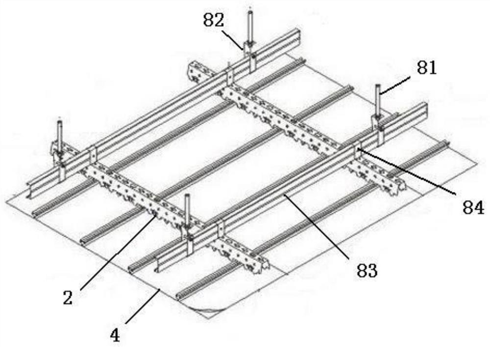 A building suspended ceiling installation structure and construction method thereof