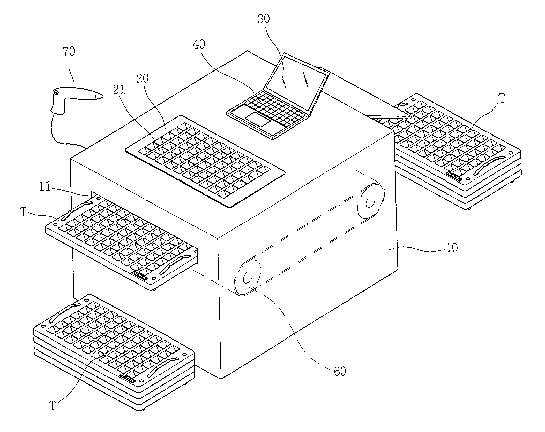 Tablet distribution apparatus for auxiliary trays and driving method thereof