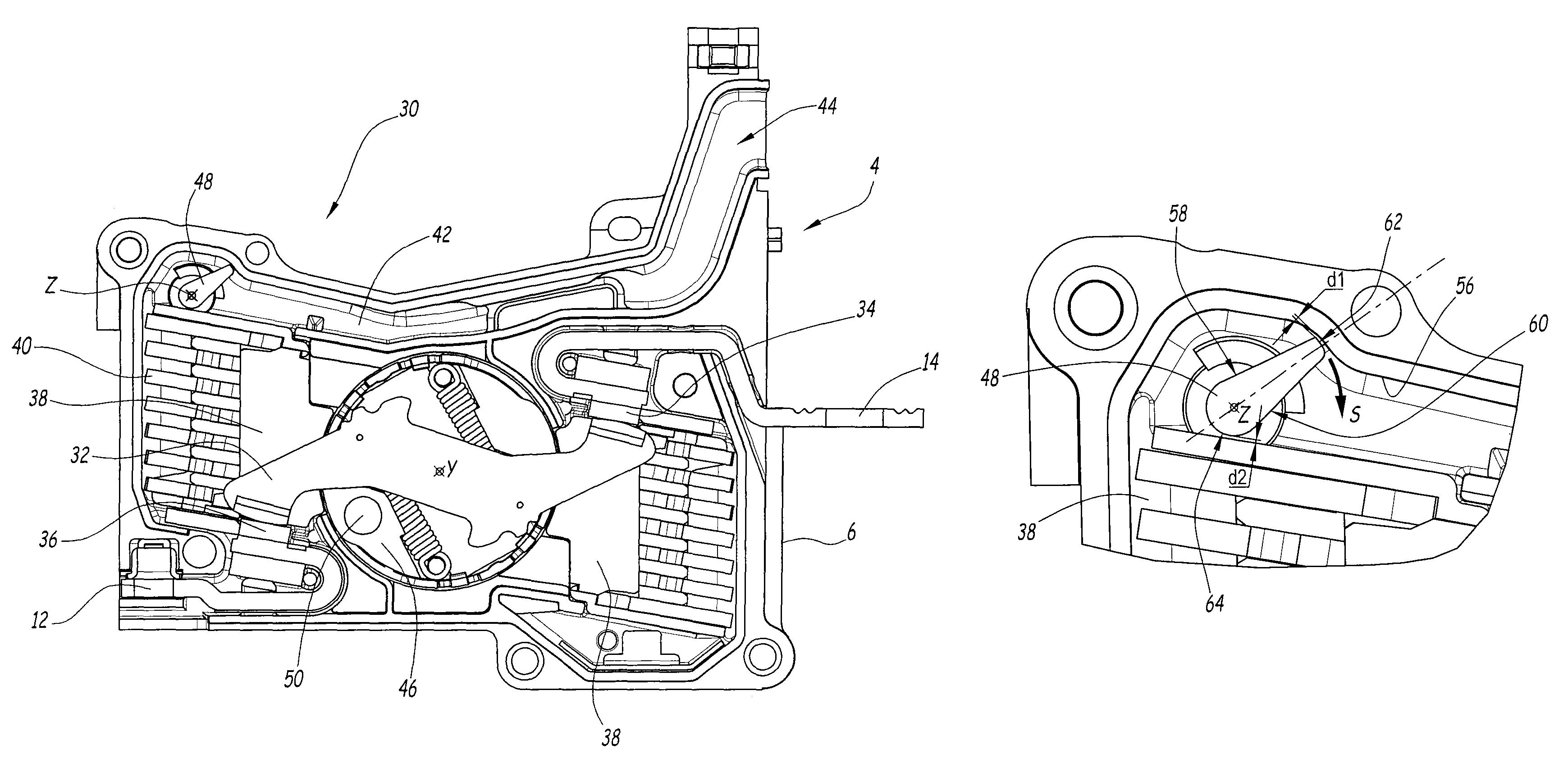 Single-pole switching unit and switching unit comprising one such unit