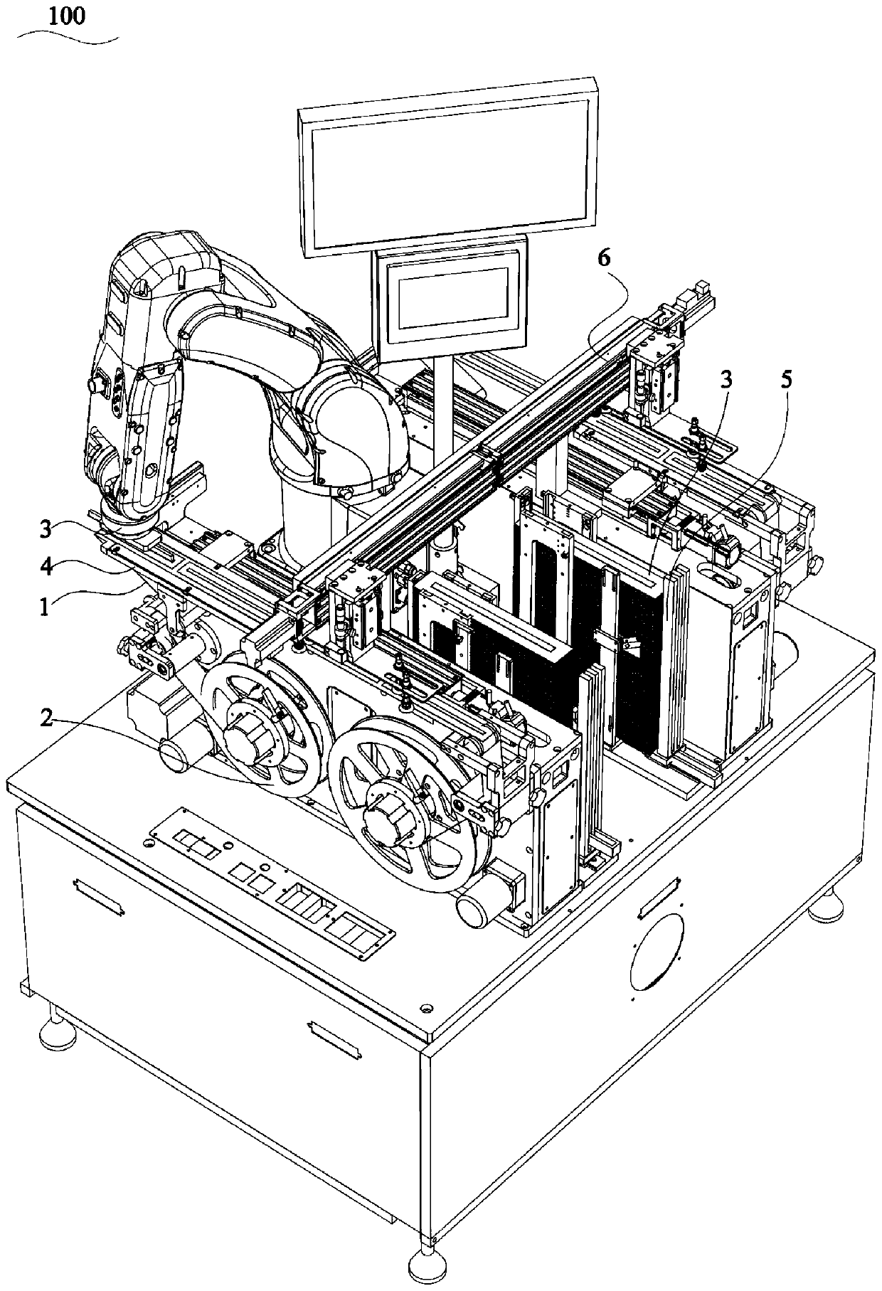 Stripping mechanism and Mylar adhesive tape attaching device