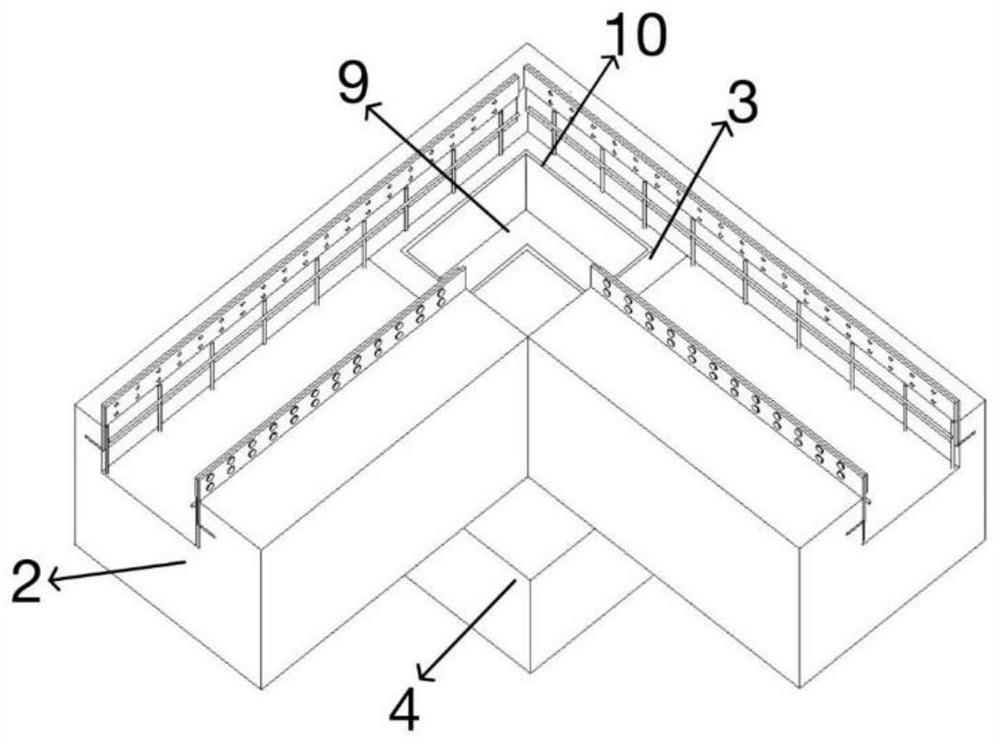 Connecting structure for L-shaped constructional column and independent foundation of fabricated composite wallboard and fabricated composite wall construction method
