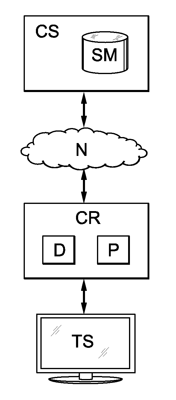 Method for downloading content according to communication parameters, and associated content receiver