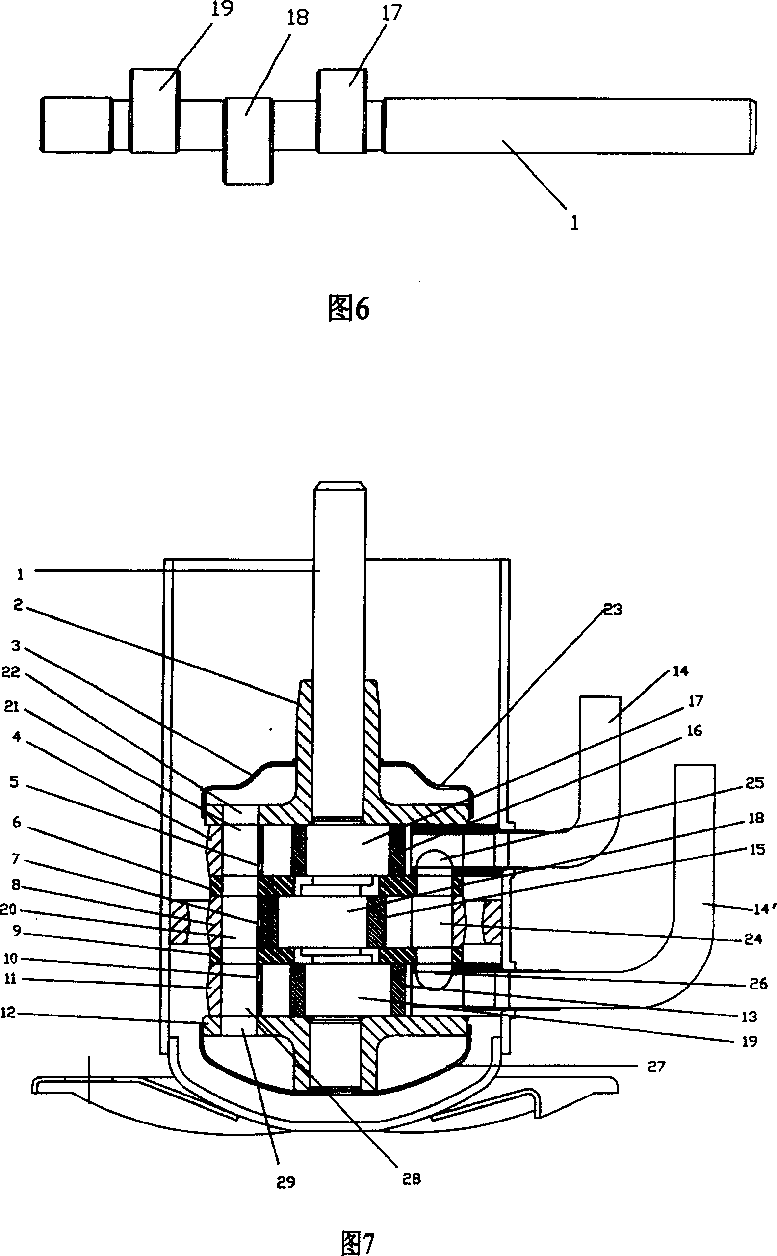 Rotary compressor of centralized air-breathing and exhaust