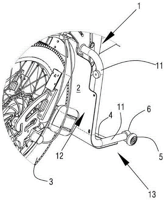 Safety device for an auxiliary wheelchair element