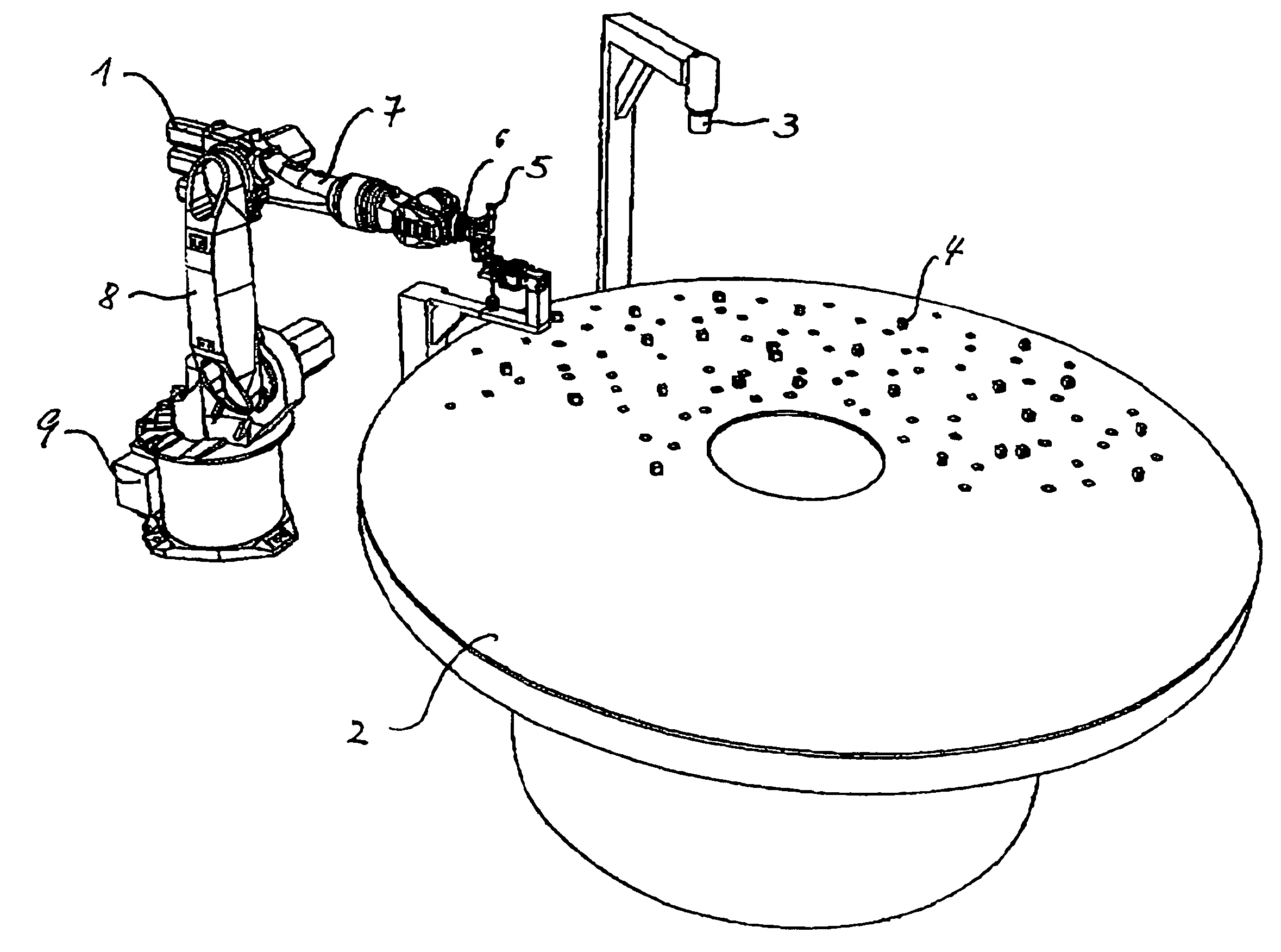 Device and method for preparing brochettes with picked-and-placed food