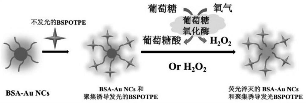 A Fluorescent Ratiometric Probe Based on Aggregation-Induced Luminescent Properties and Its Application in the Detection of Hydrogen Peroxide and Glucose