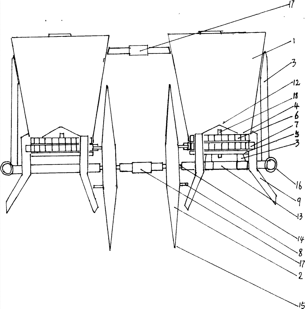 Hand-push multi-line continuous seeding and dibbling machine for peanuts