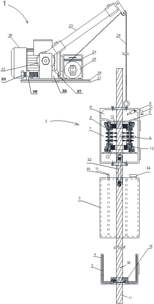 Automatic cleaning mechanism for steel wire ropes
