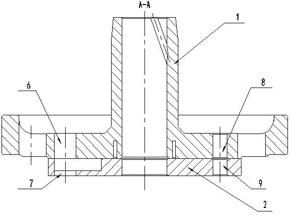 Upper flange component and compressor