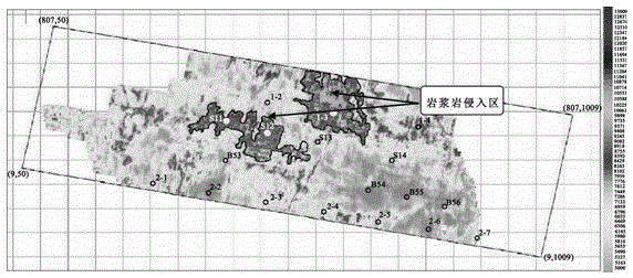 Method for interpreting range of magmatic rock intrusion into coal layer based on seismic information