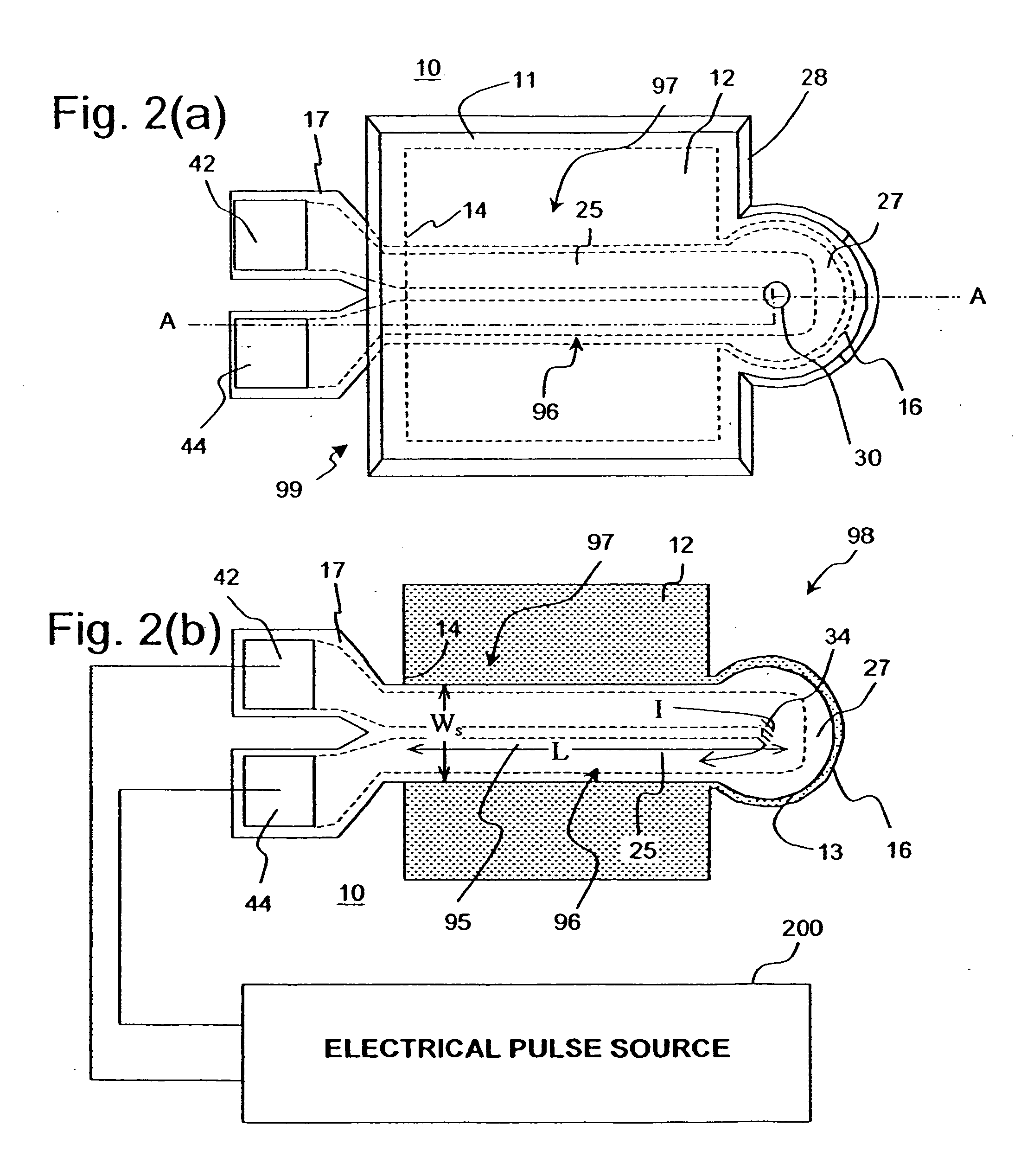 Liquid drop emitter with split thermo-mechanical actuator