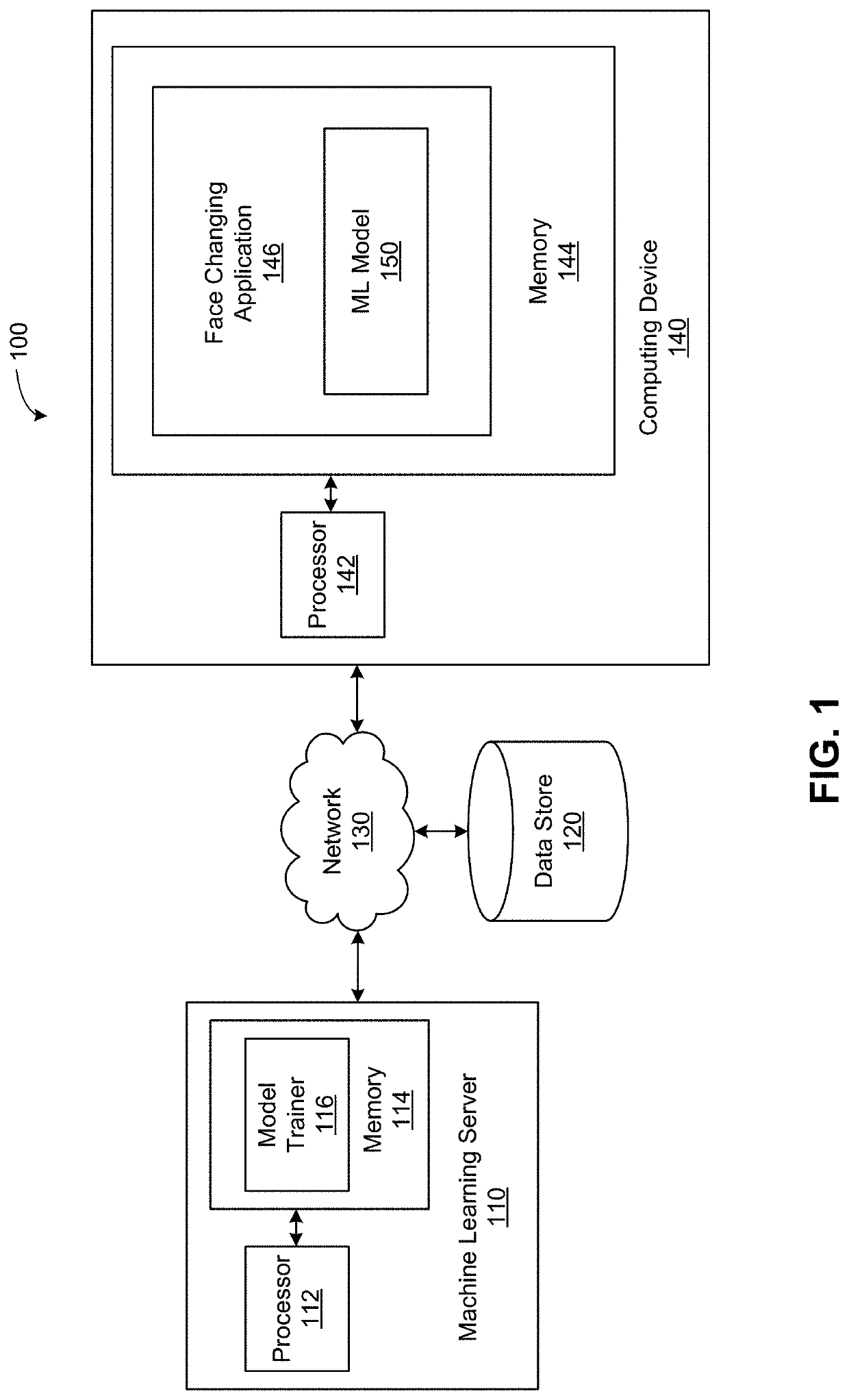 Three-dimensional geometry-based models for changing facial identities in video frames and images