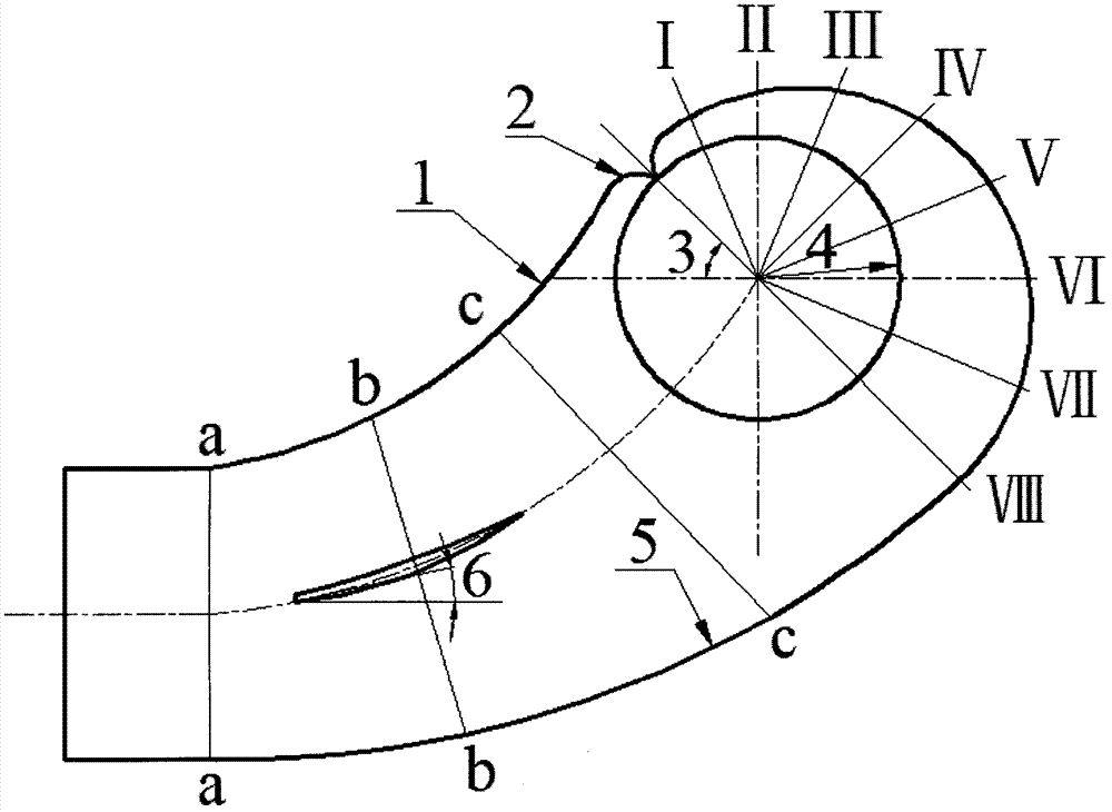 Hydraulic design method of half-spiral water-sucking chamber for pump
