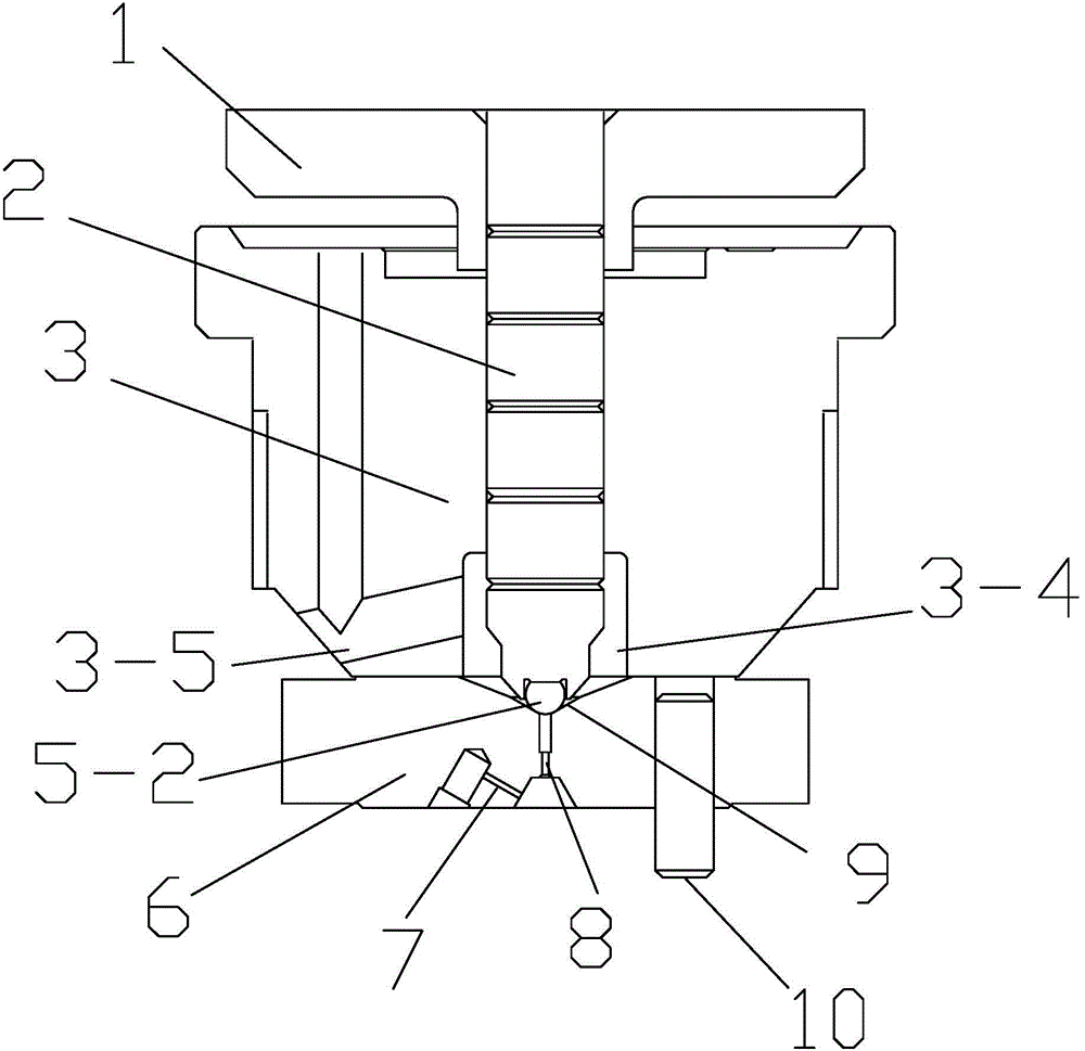 Crown ball control valve of high-pressure common-rail oil injector