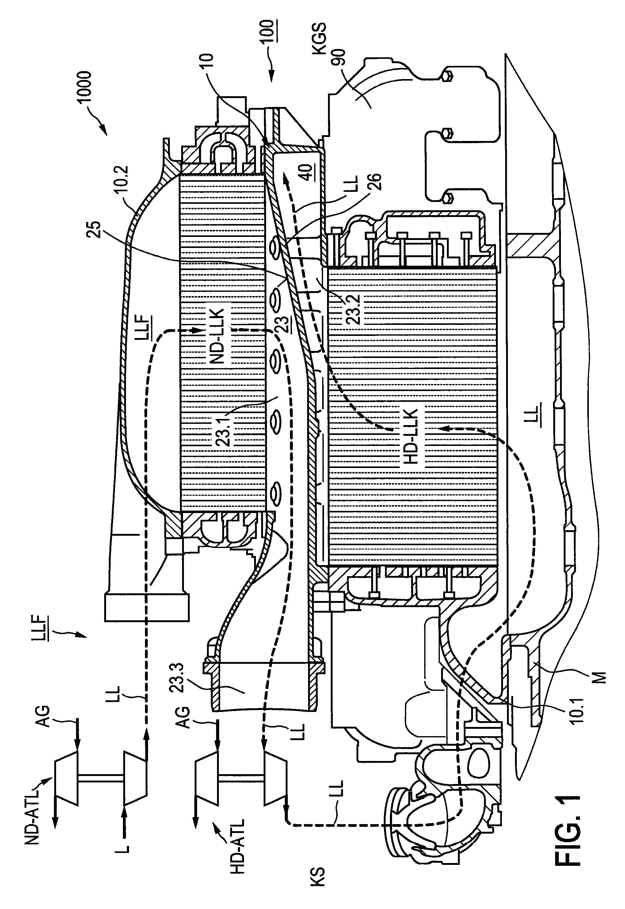 Connection box with charging fluid supply arrangement for an internal combustion engine