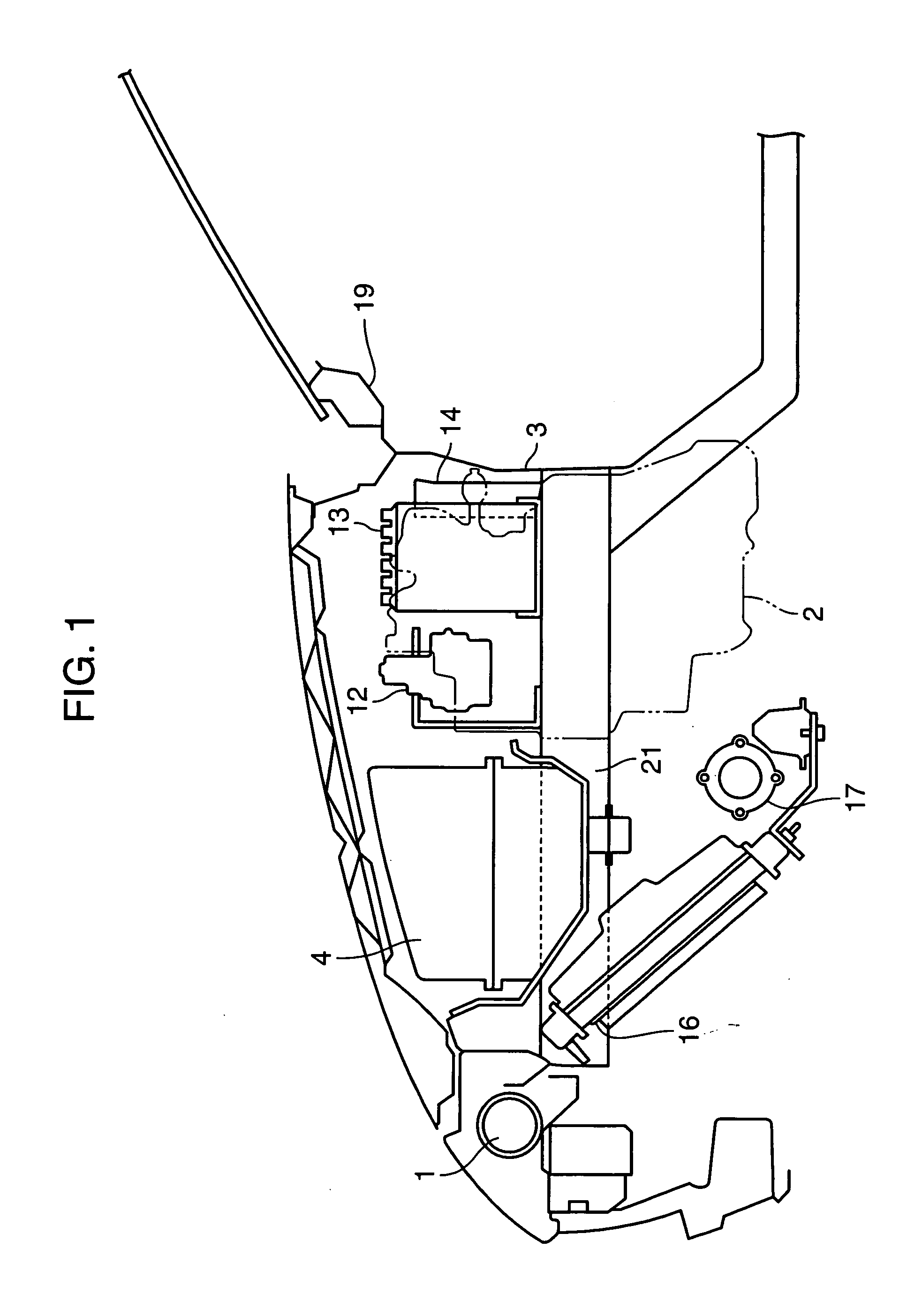 Structure for arrangement of engine-associated vehicle components