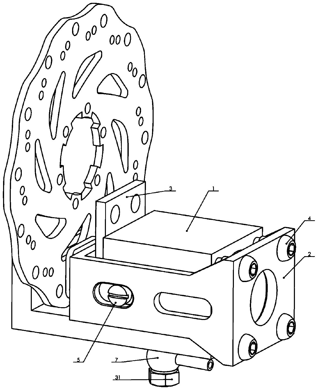 An external connection type constant lock hydraulic disc brake device