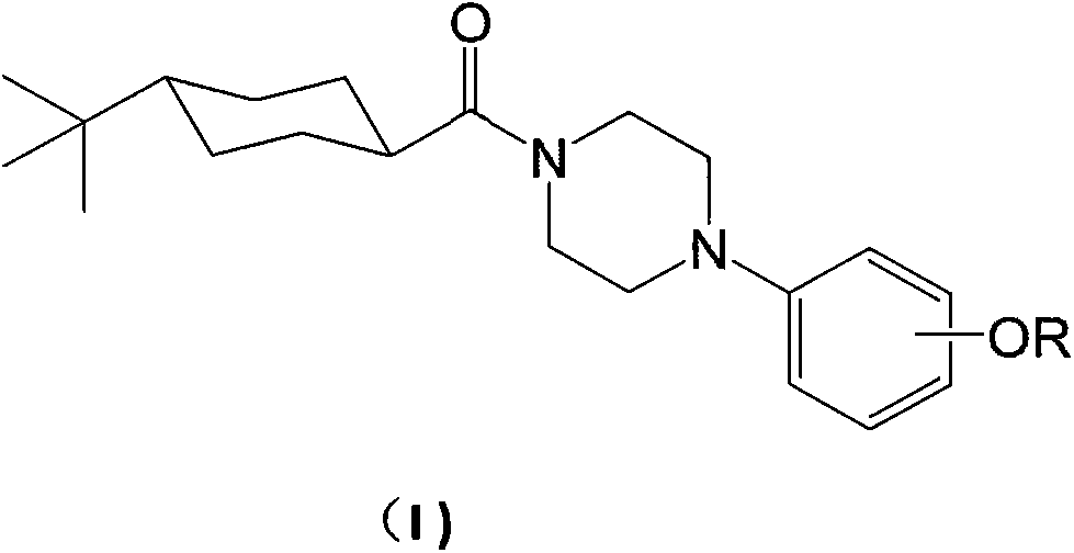 Alkoxy phenyl substituted trans-cyclohexane amide compound and application thereof