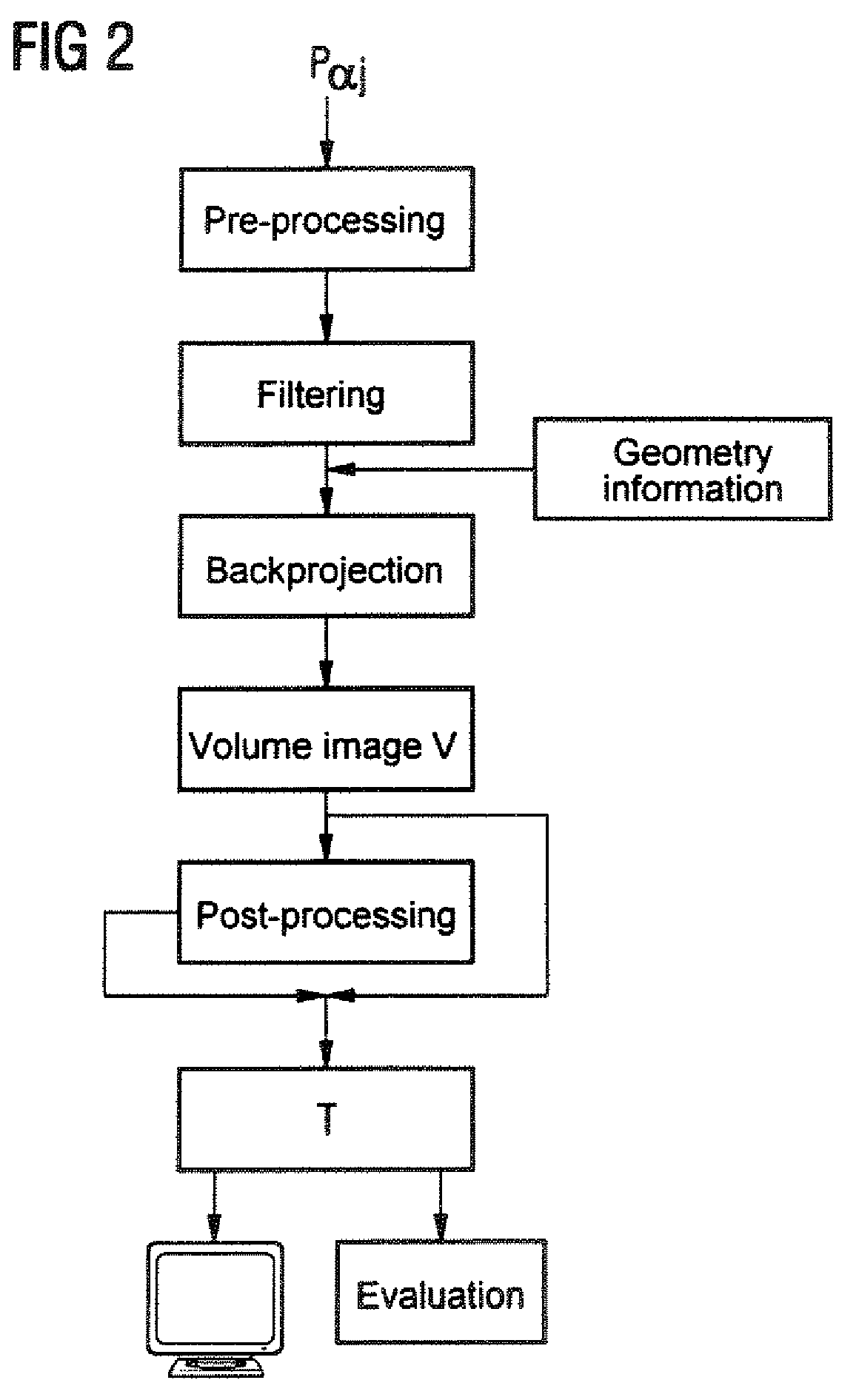 Tomosynthetic image reconstruction method, and diagnostic device operating according to the method