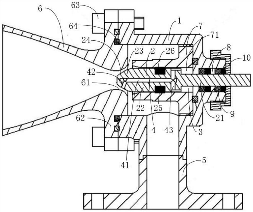 Solid vector thrust device with continuously adjustable thrust and stable pressure intensity