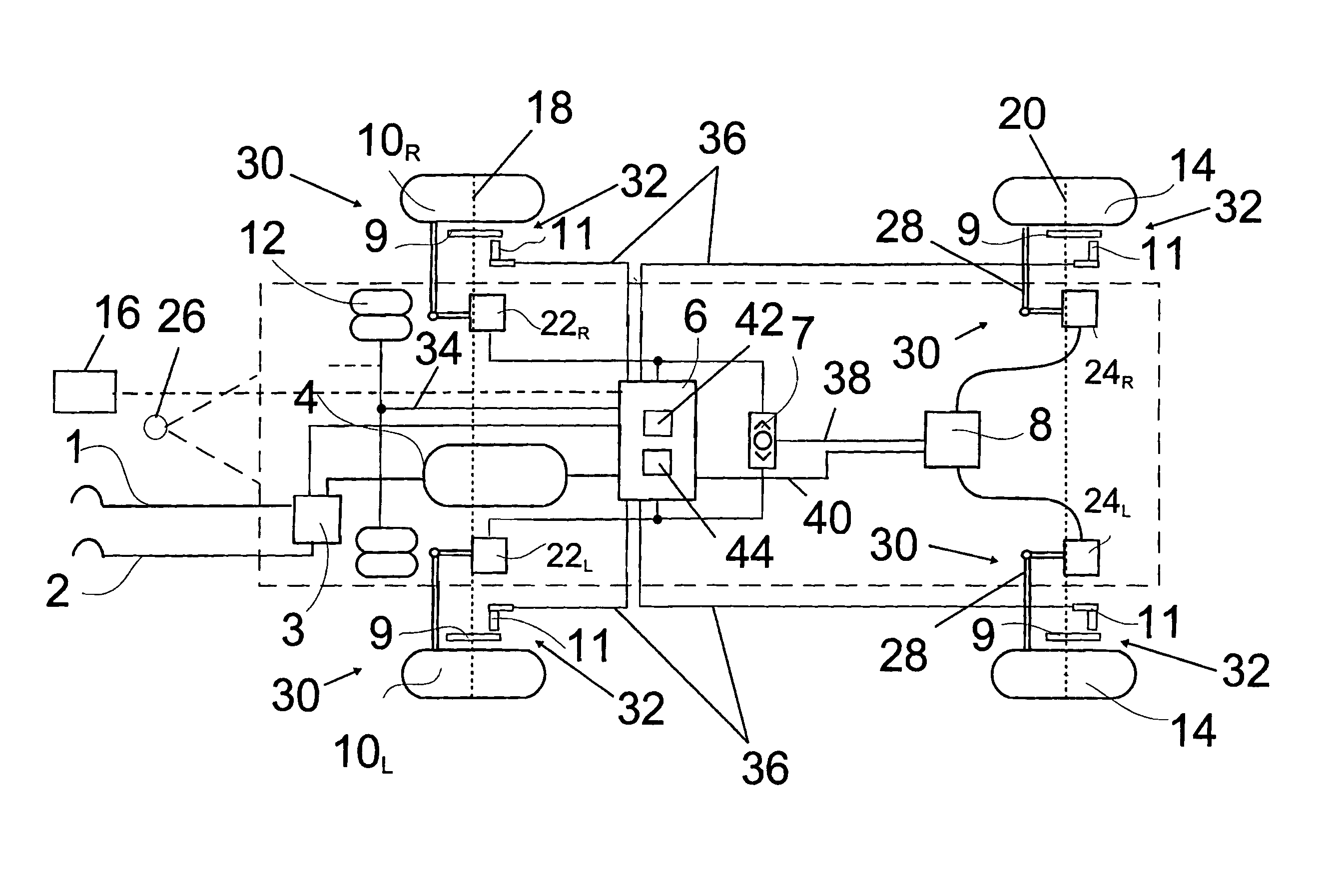 Electronic braking system and method for drawbar trailers