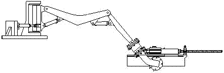 Hydraulic drill arm with multiple degrees of freedom