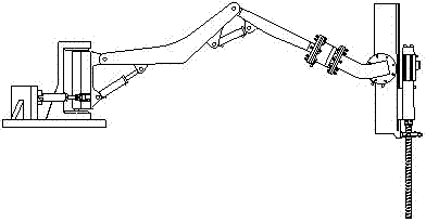 Hydraulic drill arm with multiple degrees of freedom