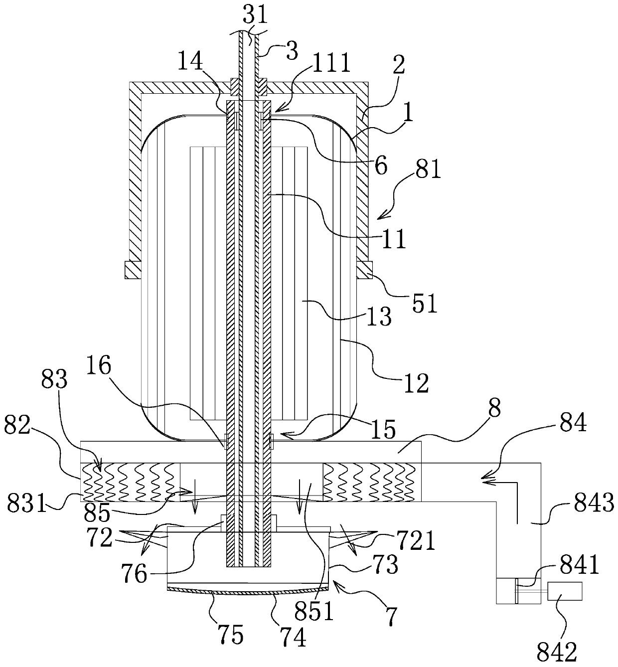 Thread throwing device of colloidal silk forming equipment