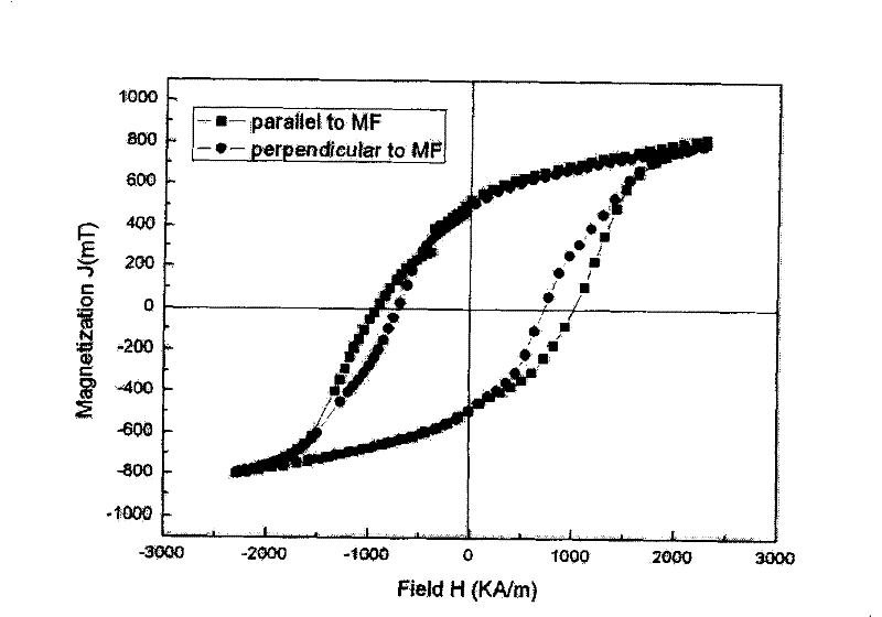 Anisotropic nano/amorphous composite phase bulk permanent magnet material and preparation method thereof