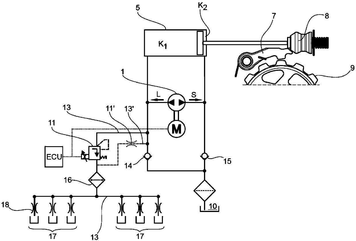 System for hydraulically actuating parking lock