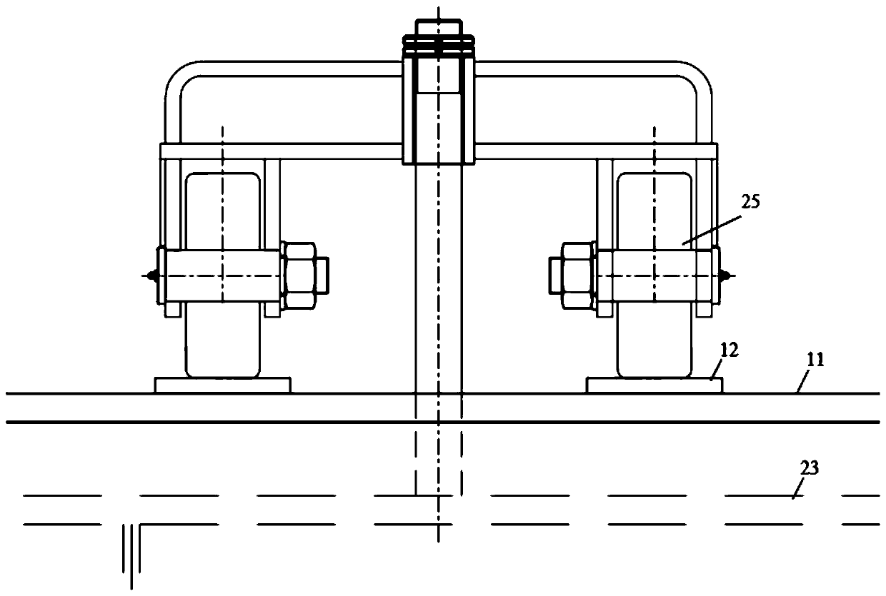Suspension type monorail single-shaft single-beam flat turning turnout