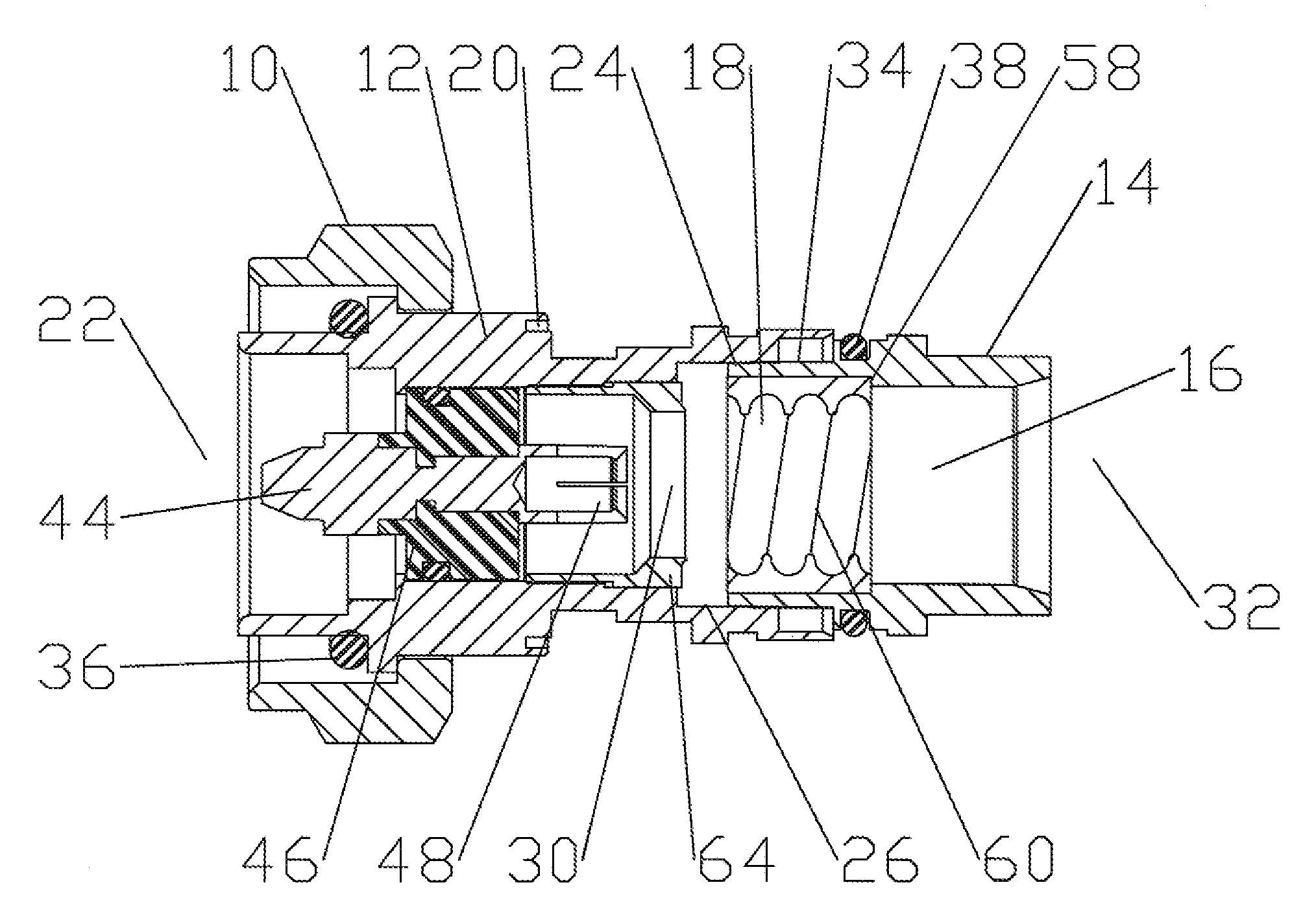 Connector with corrugated cable interface insert