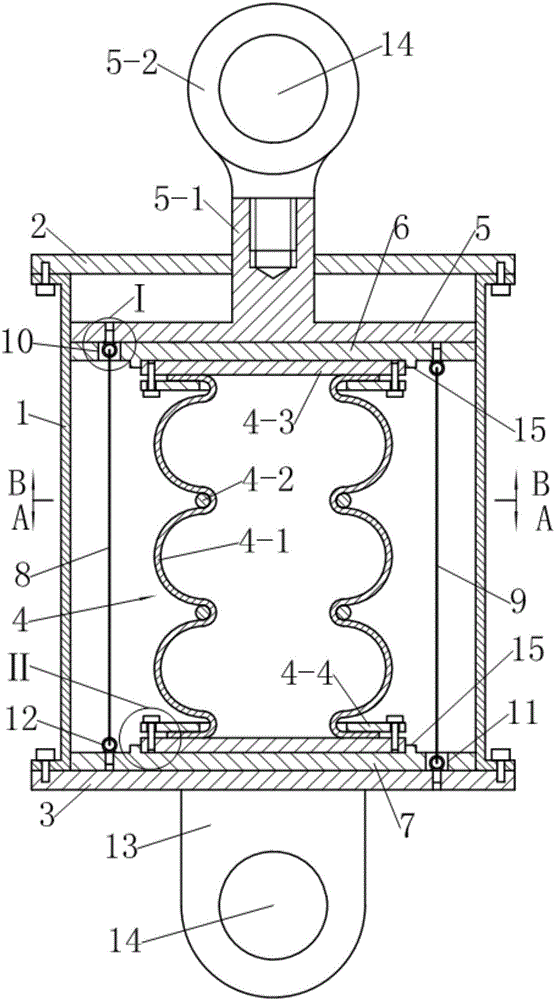 Rubber air spring damper with presettable early-stage rigidity