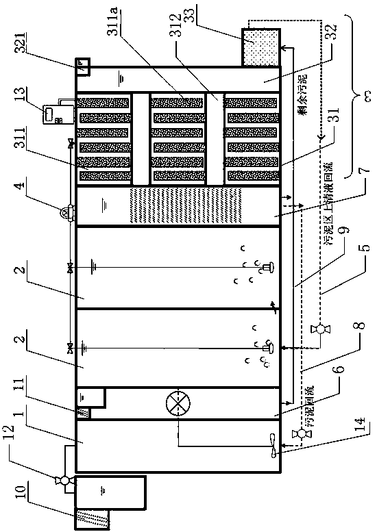 A/O combined micro electric field-Fe/C enhanced phosphorus removal device and application of phosphorus removal device