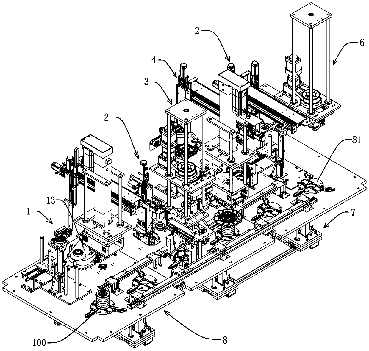 Multi-station transfer mechanism and motor bearing assembly equipment