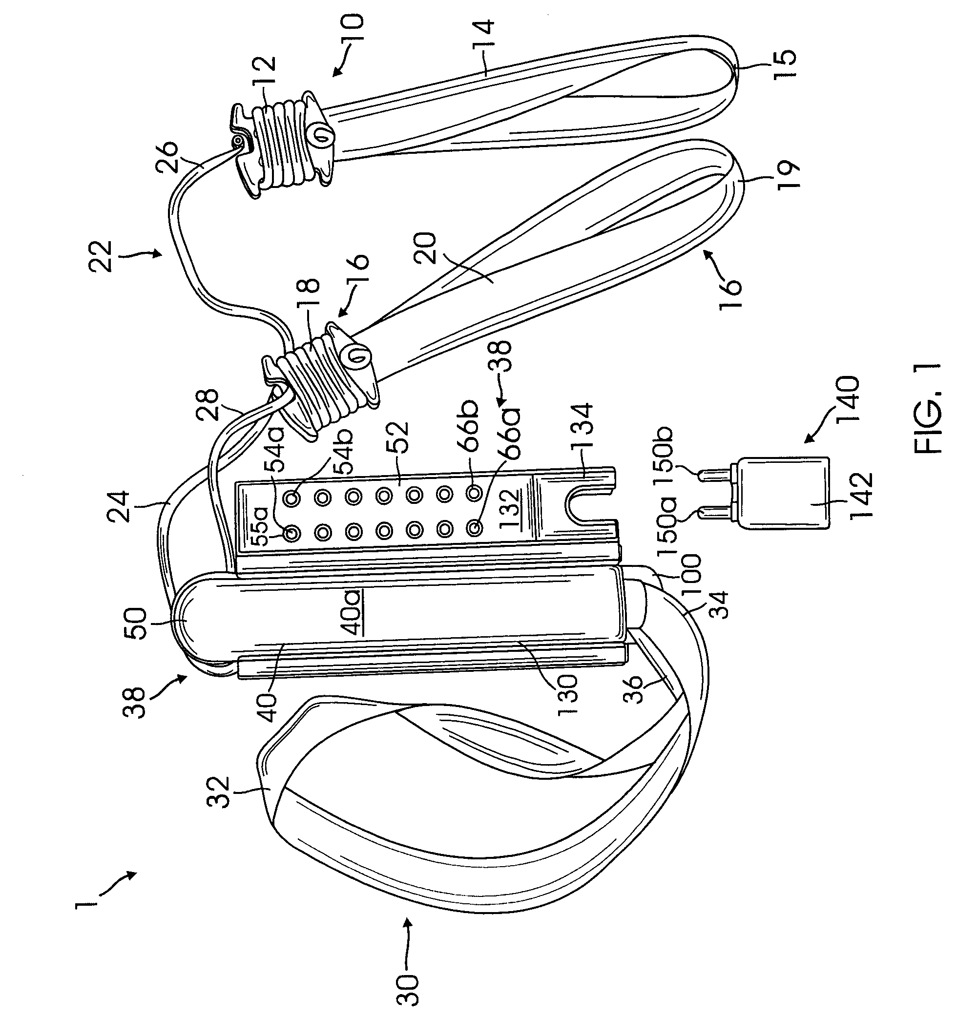 Portable isometric exercise device with resistance generated by a spring force, including an electronic light or sound indicator to signal that a constant force level is being maintained
