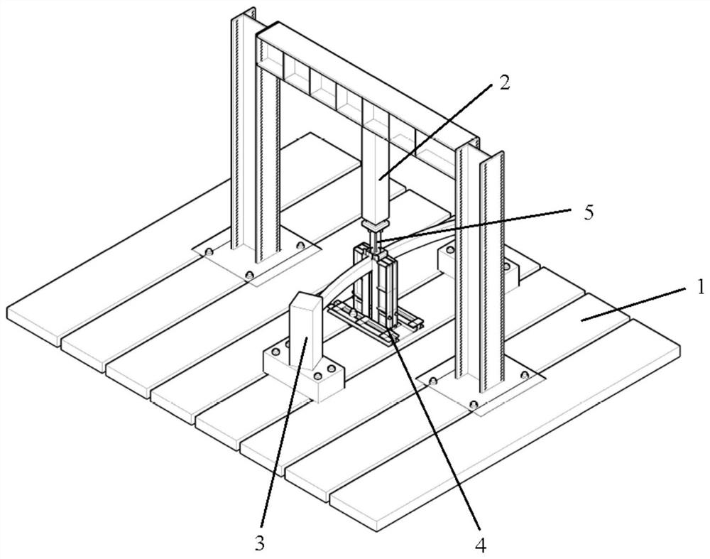 Progressive collapse resistance test device for arc-shaped beam column substructure