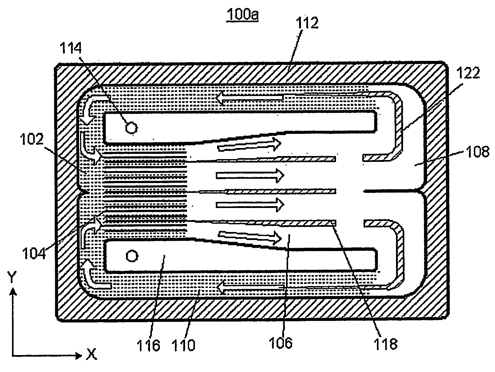 Cooling device of thin plate type for preventing dry-out