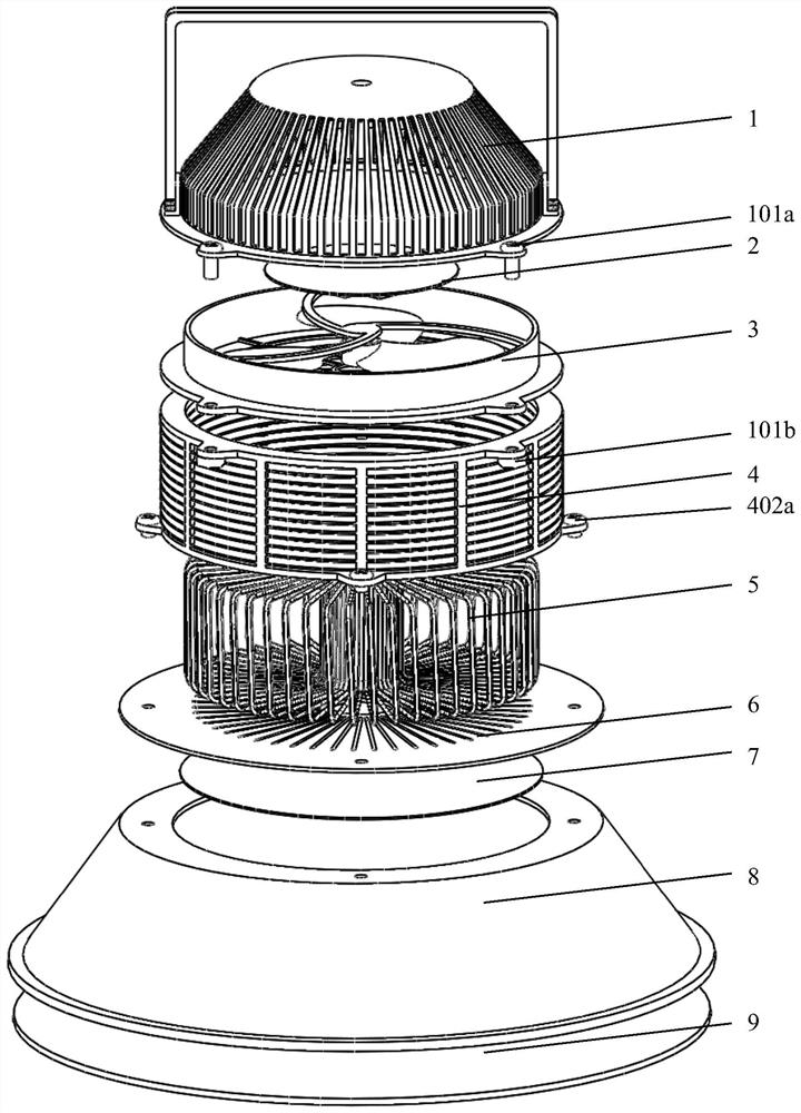 High-power LED lamp heat dissipation device