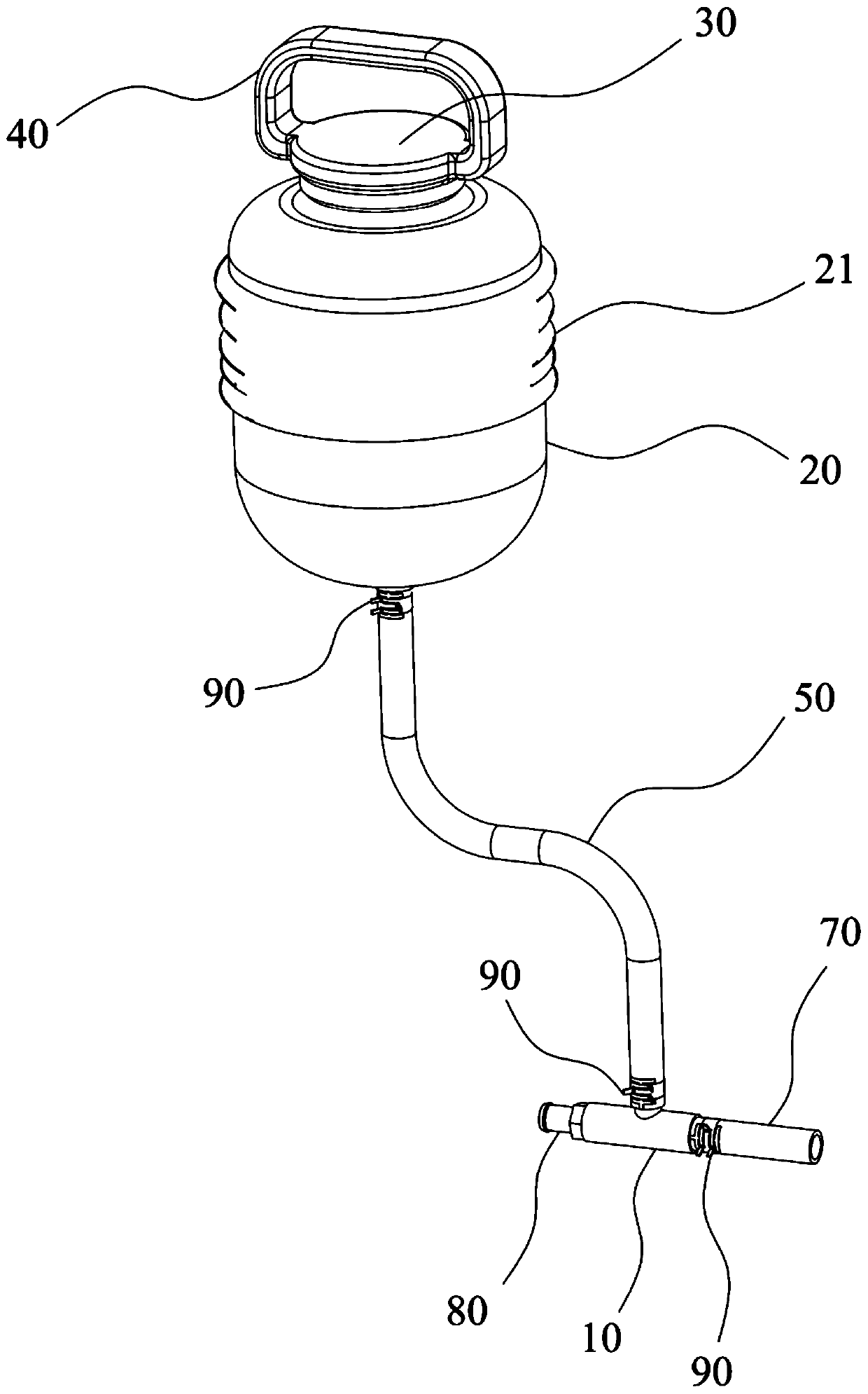 Anti-freezing fluid filling and emptying device for new energy automobile and new energy automobile