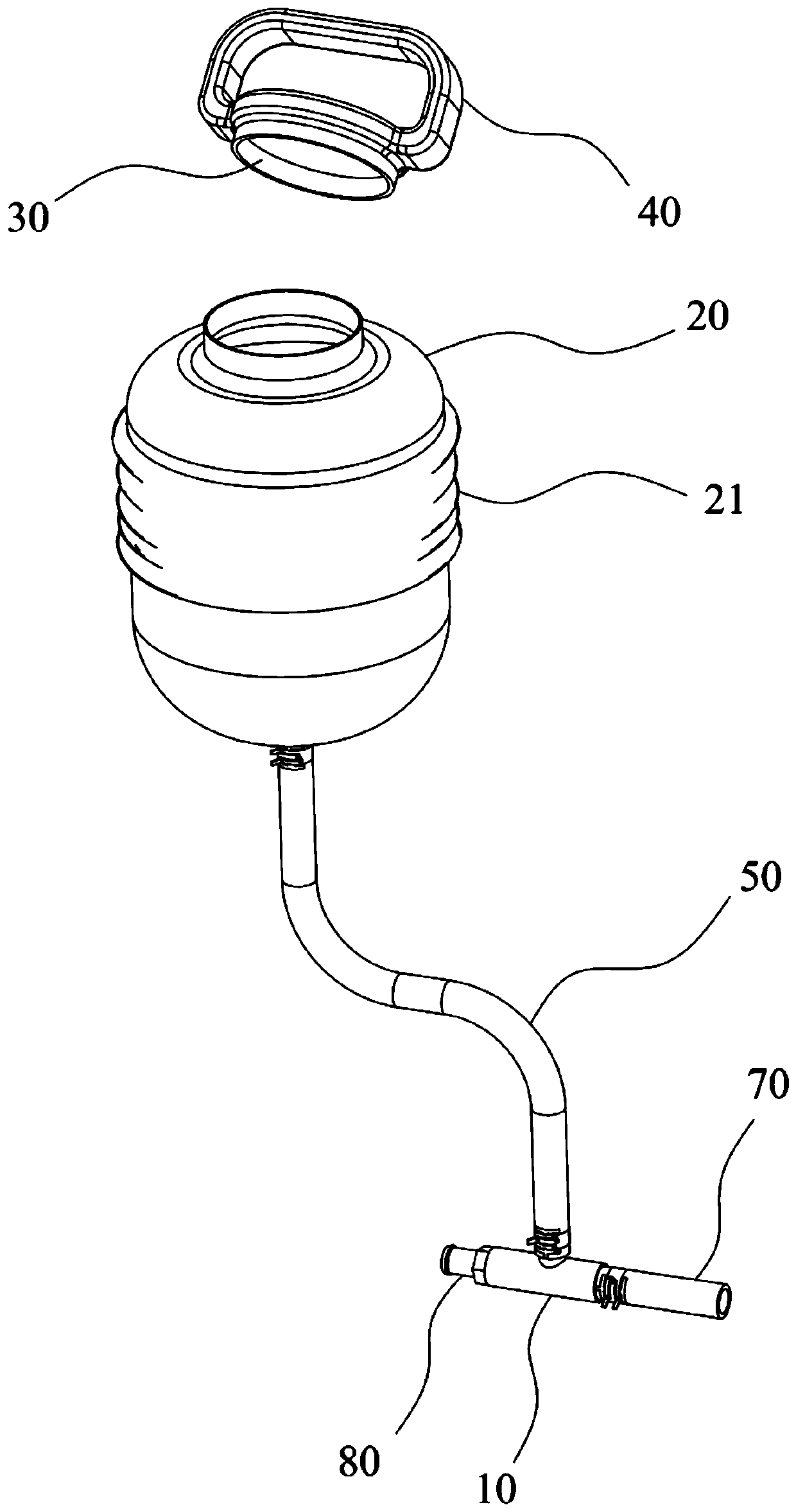 Anti-freezing fluid filling and emptying device for new energy automobile and new energy automobile