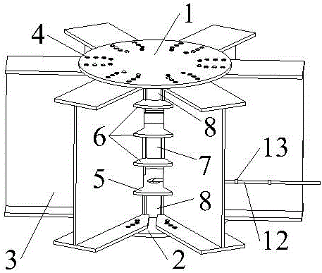 Reinforced plate type fire control joint structure for space structure