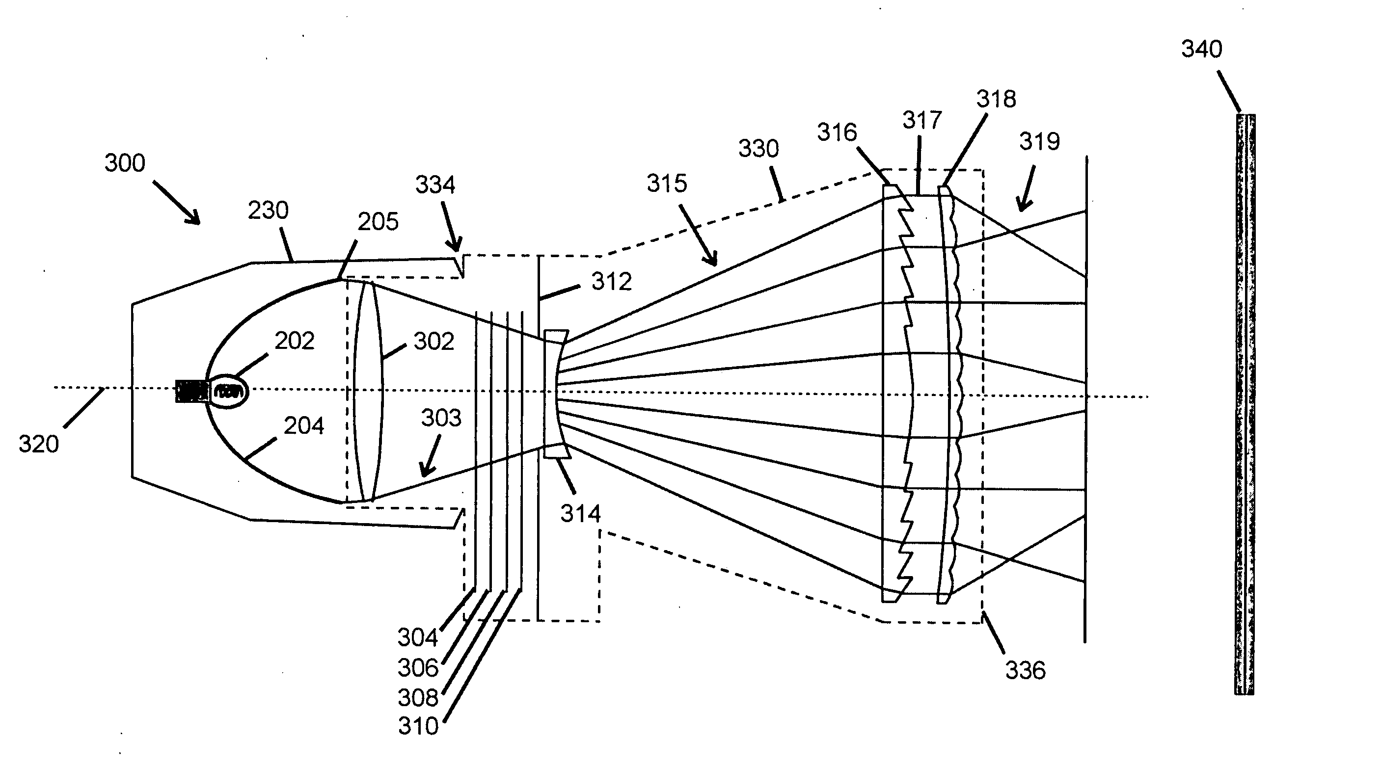 Optical system for a wash light